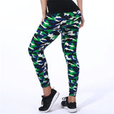 YSDNCHI 2019 Camouflage Womens for leggins Graffiti Style Slim Stretch Trouser Army Green Leggings Deportes Pants K085