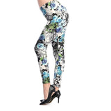 New 2019 Print Flower Leggings Leggins Plus Size Legins Guitar Plaid Thin Nine Pants Fashion Women Clothing Aptitud Trousers